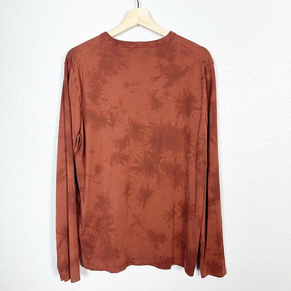 Lululemon Mens The Fundamental Long Sleeve Crew Neck Tee Shirt Orange Tie Dye L - Picture 3 of 6